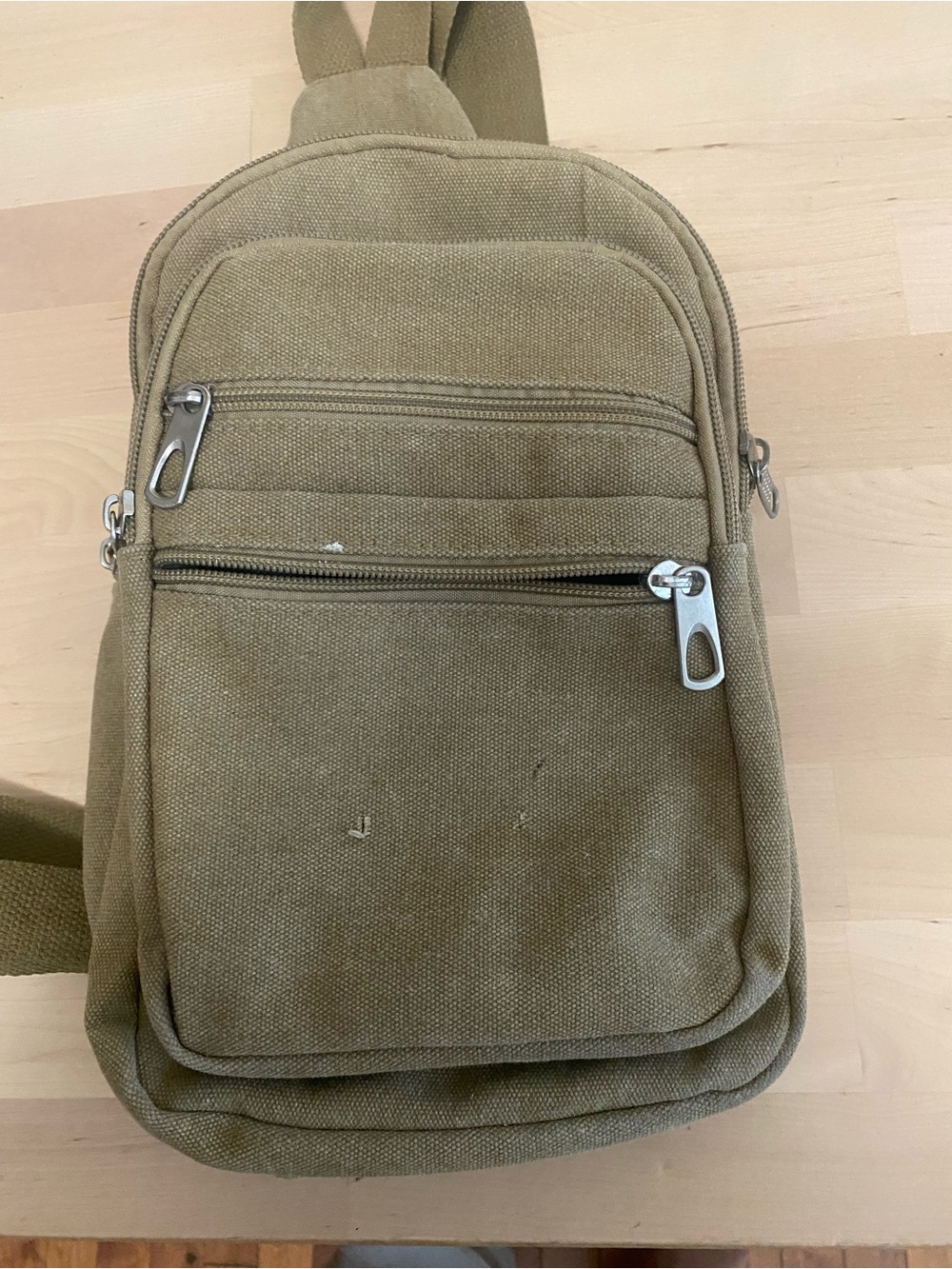 Men's Canvas Sling Bag in Tan